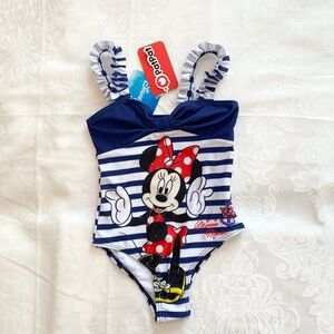 Disney Swimsuits for Girls- Mickey and Minnie Swimwear Blue Strip